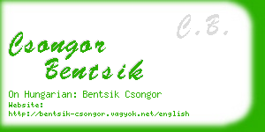 csongor bentsik business card